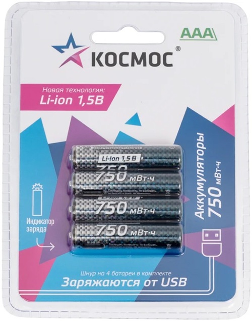 Аккумулятор Космос KOCR03Li750mWh4BL