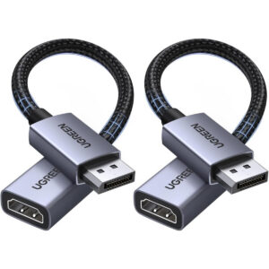 Кабель DisplayPort (M) - HDMI (F), 0.2м UGREEN DP133 (2 шт.)