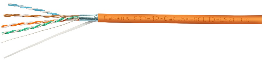 Кабель витая пара F/UTP 5e кат. 4 пары Cabeus FTP-4P-Cat.5e-SOLID-LSZH