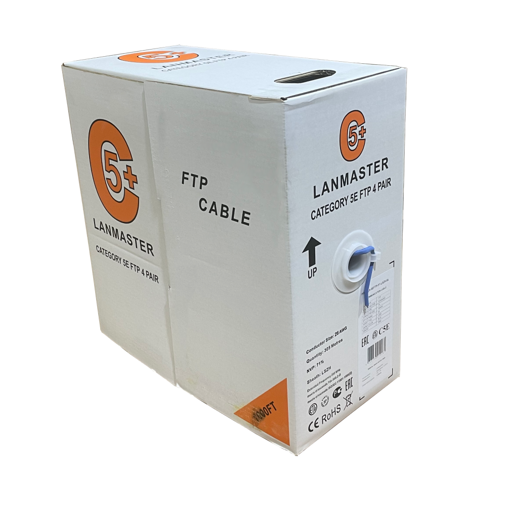 Кабель витая пара F/UTP 5e кат. 4 пары Lanmaster LAN-5EFTP-PT-LSZH-BL