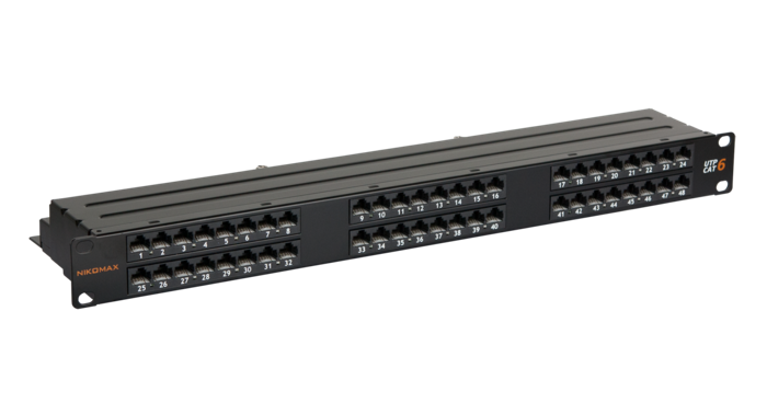 Патч-панель NikoMax NMC-RP48UE2-1U-BK