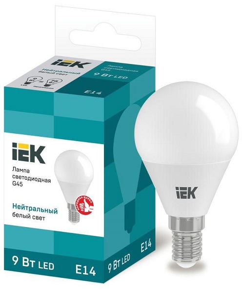 Лампа светодиодная IEK LLE-G45-9-230-40-E14