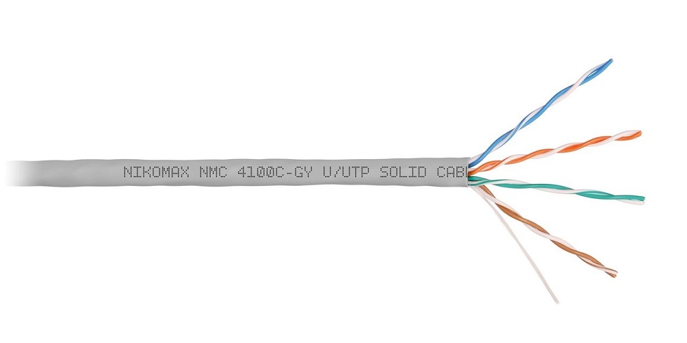 Кабель витая пара U/UTP 5e кат. 4 пары NikoMax NMC 4100C-GY