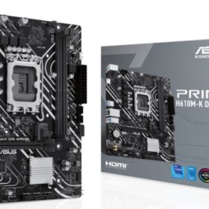Материнская плата ASUS PRIME H610M-K D4 ARGB, LGA1700, Intel H610, mATX