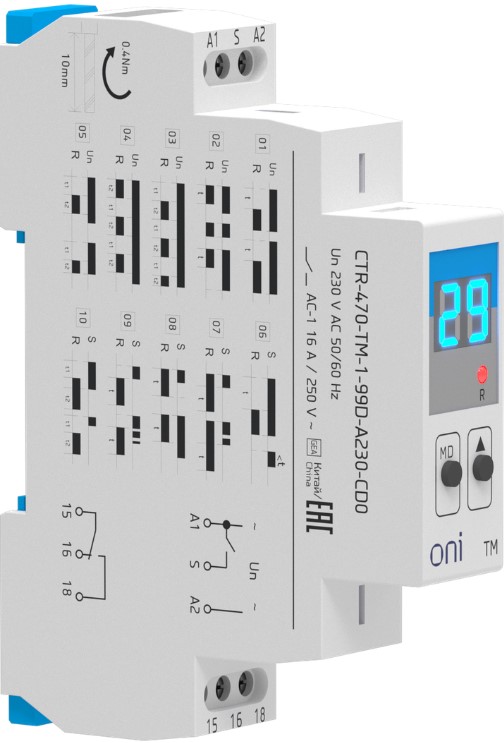 Реле времени ONI CTR-470-TM-1-99D-A230-CD0