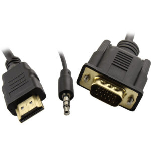 Кабель HDMI (M) - VGA (M), 3м, ExeGate EX-HDMIM-VGAM-3.5JackS-3.0