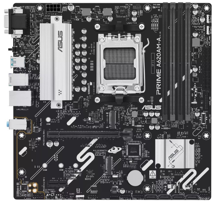 Материнская плата ASUS PRIME A620AM-A-CSM, AM5, AMD A620A, mATX