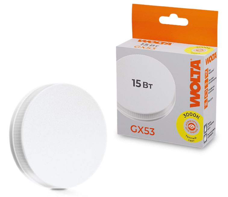 Лампа светодиодная WOLTA 25Y75R15GX53