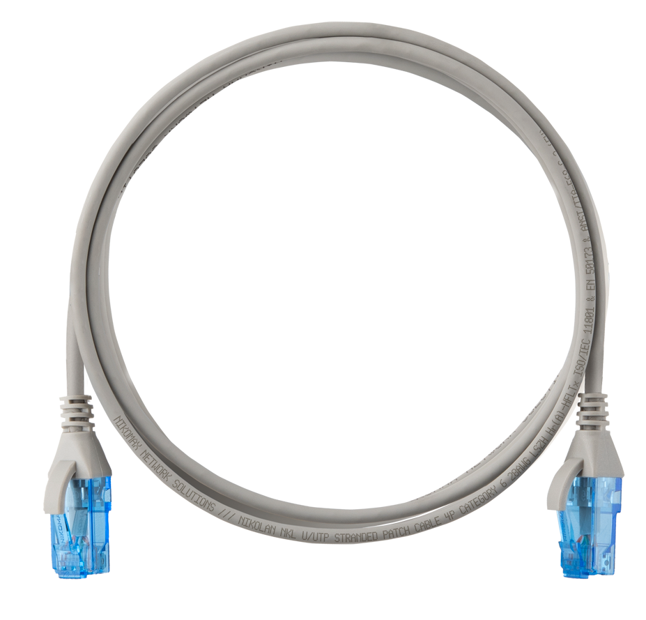 Кабель патч-корд U/UTP 6 кат. 3м NikoMax NMC-PC4UE55B-030-SL-C-GY