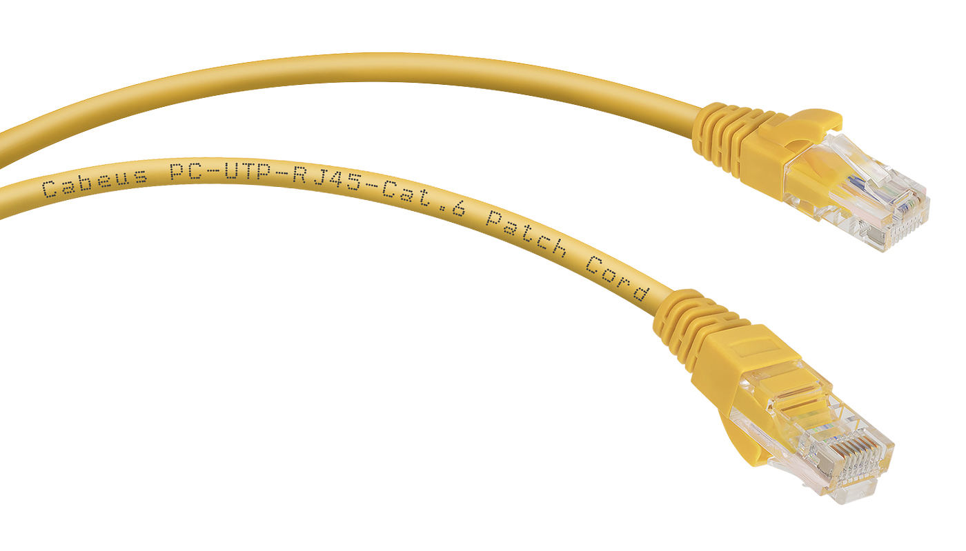 Кабель патч-корд U/UTP 6 кат. 5м Cabeus PC-UTP-RJ45-Cat.6-5m-YL
