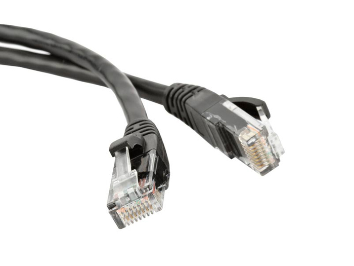 Кабель патч-корд U/UTP 5e кат. 2м Lanmaster LAN-PC45/U5E-2.0-BK