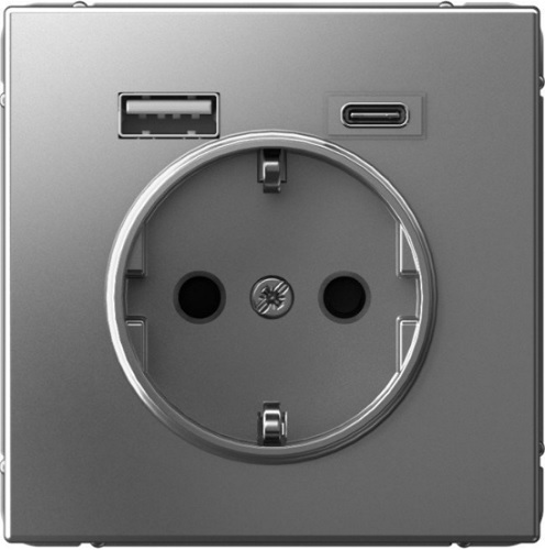 Розетка с заземлением с 2 USB Systeme Electric GAL000932