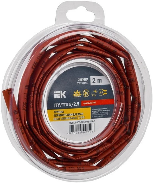 Трубка термоусадочная IEK UDR12-005-D25-002-K04-T