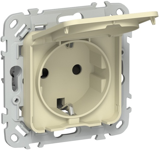 Розетка с заземлением IEK FI-R16-16-1-44-K87