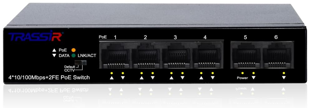 Коммутатор неуправляемый TRASSIR TR-NS1106-60-4POE