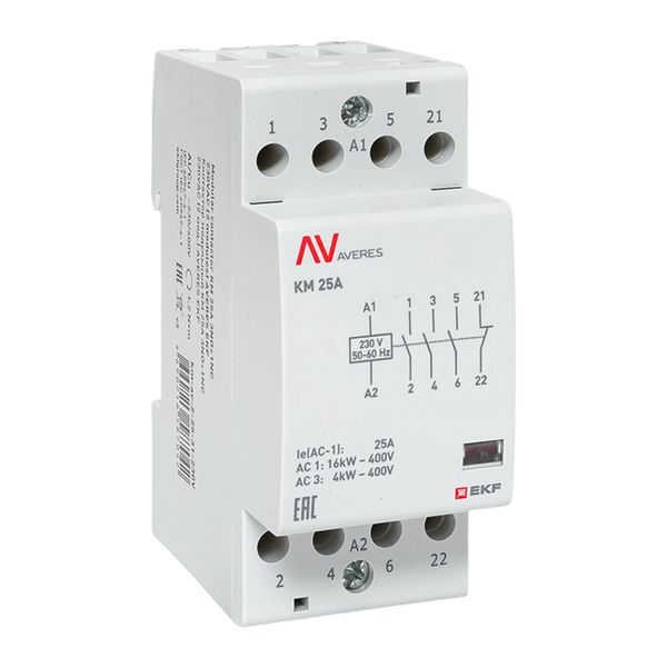 Контактор модульный EKF km-av-2-25-31-230V