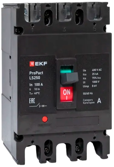Автоматический выключатель в литом корпусе EKF mccb-250-25-3-100-ls