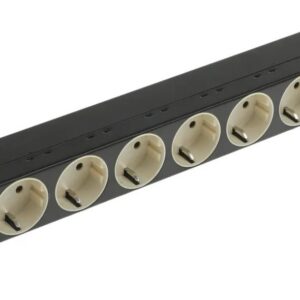 Блок розеток 19", 8 розеток Lanmaster LAN-EP19-8P/S