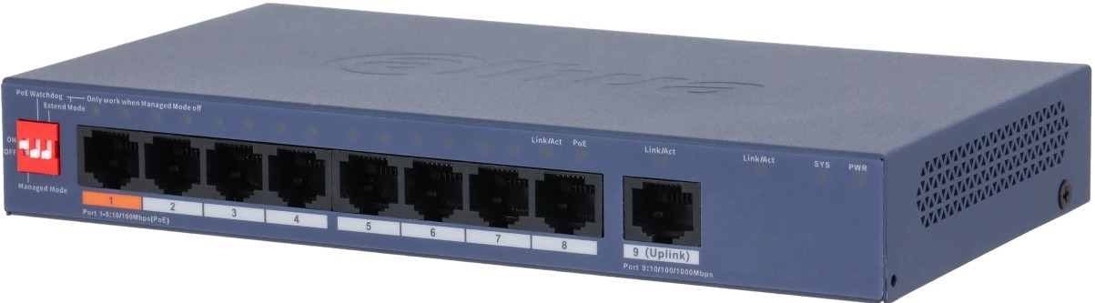 Коммутатор PoE Dahua DH-CS4009-8ET1GT-60