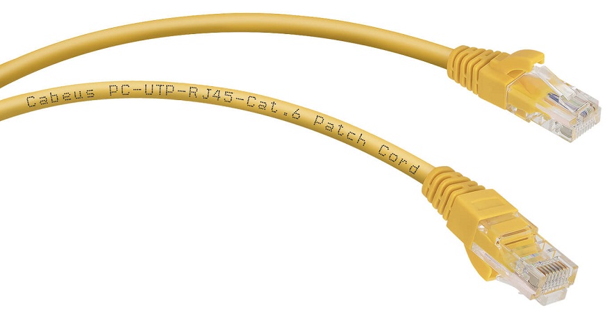 Кабель патч-корд U/UTP 6 кат. 1м Cabeus PC-UTP-RJ45-Cat.6-1m-YL-LSZH