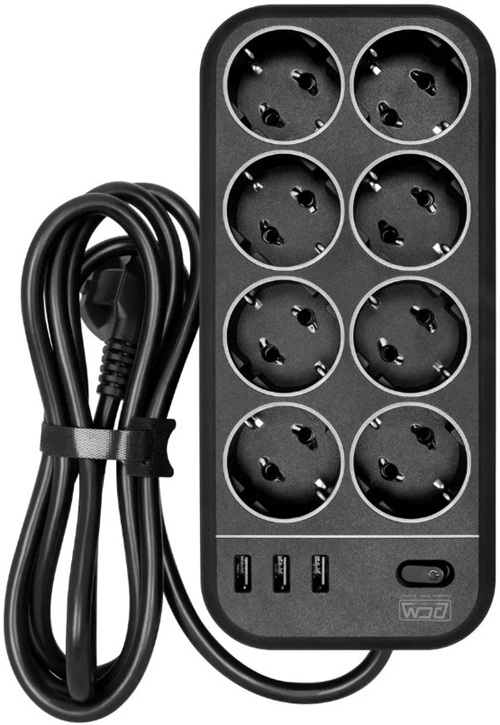 Сетевой фильтр Powercom SP-08 USB03AB 3.0M