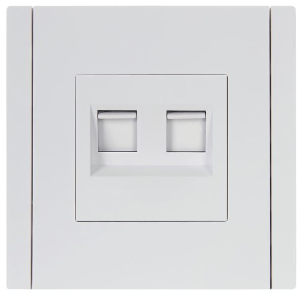 Розетка компьютерная двойная IEK FP-K20-1-K01