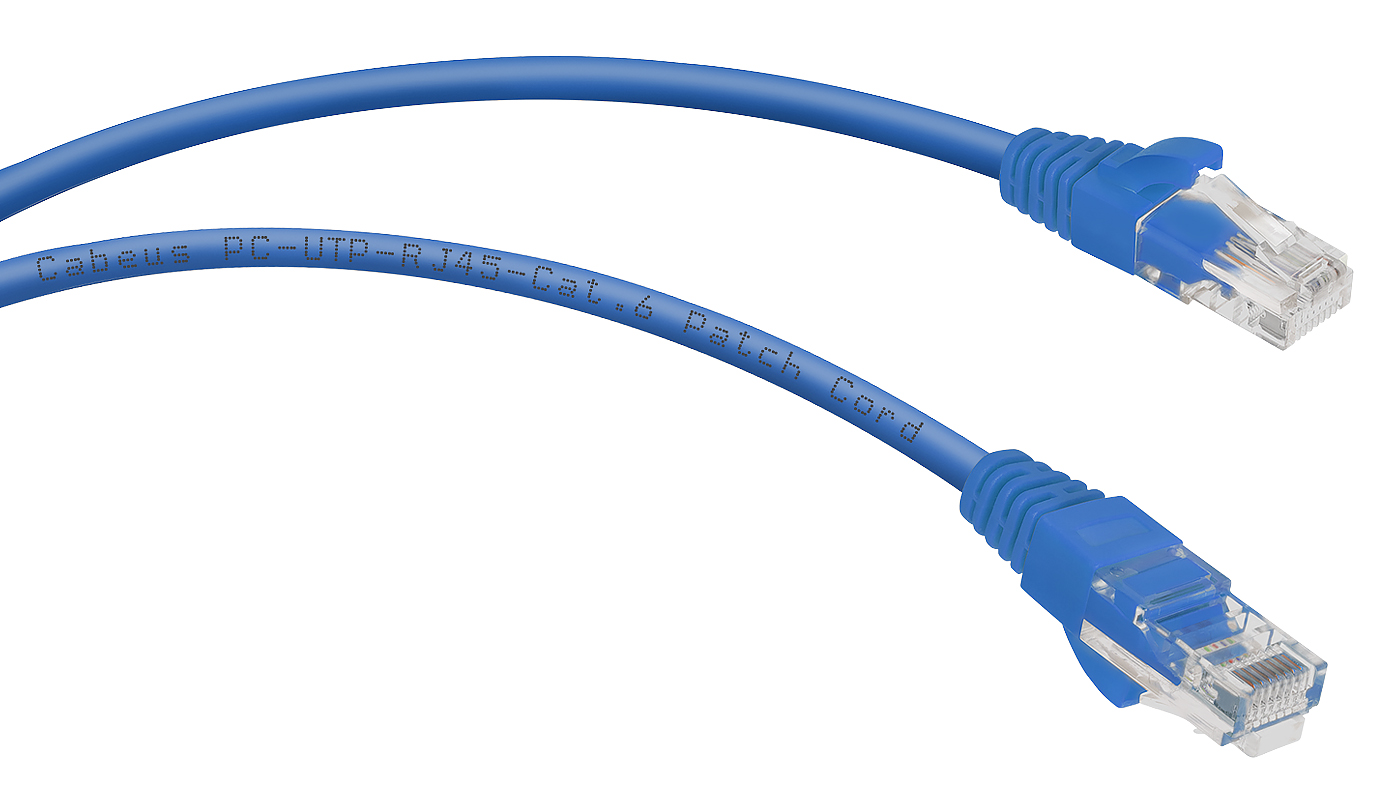 Кабель патч-корд U/UTP 6 кат. 2м Cabeus PC-UTP-RJ45-Cat.6-2m-BL