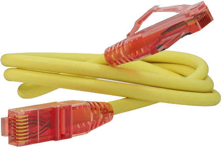 Кабель патч-корд U/UTP 5e кат. 1м Hyperline PC-LPM-UTP-RJ45-RJ45-C5e-1M-LSZH-YL