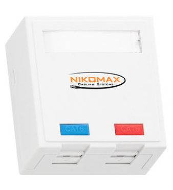 Компьютерная розетка настенная NikoMax NMC-WO2SD2-FT-ST-WT
