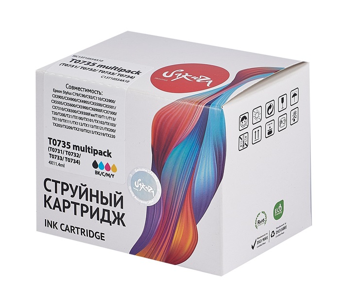 Тонер-картридж Sakura C13T10554A10 (T0735) Многоцветный