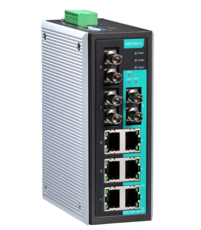 Коммутатор неуправляемый MOXA EDS-309-3M-ST-T