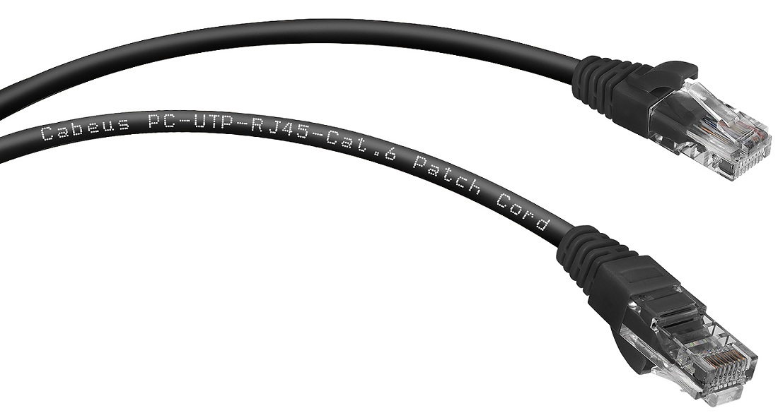 Кабель патч-корд U/UTP 6 кат. 3м Cabeus PC-UTP-RJ45-Cat.6-3m-BK