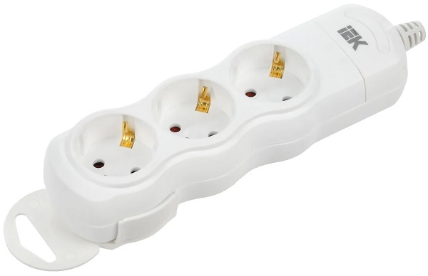 Колодка удлинителя IEK WYP10-D-KP-16-03-ZS-K01