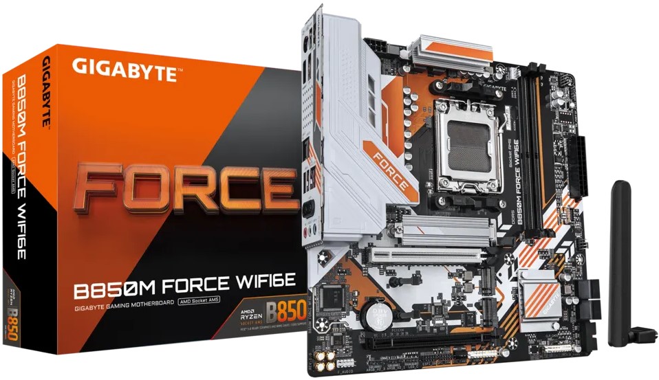 Материнская плата GIGABYTE B850M FORCE WIFI6E, AM5, AMD B850, mATX