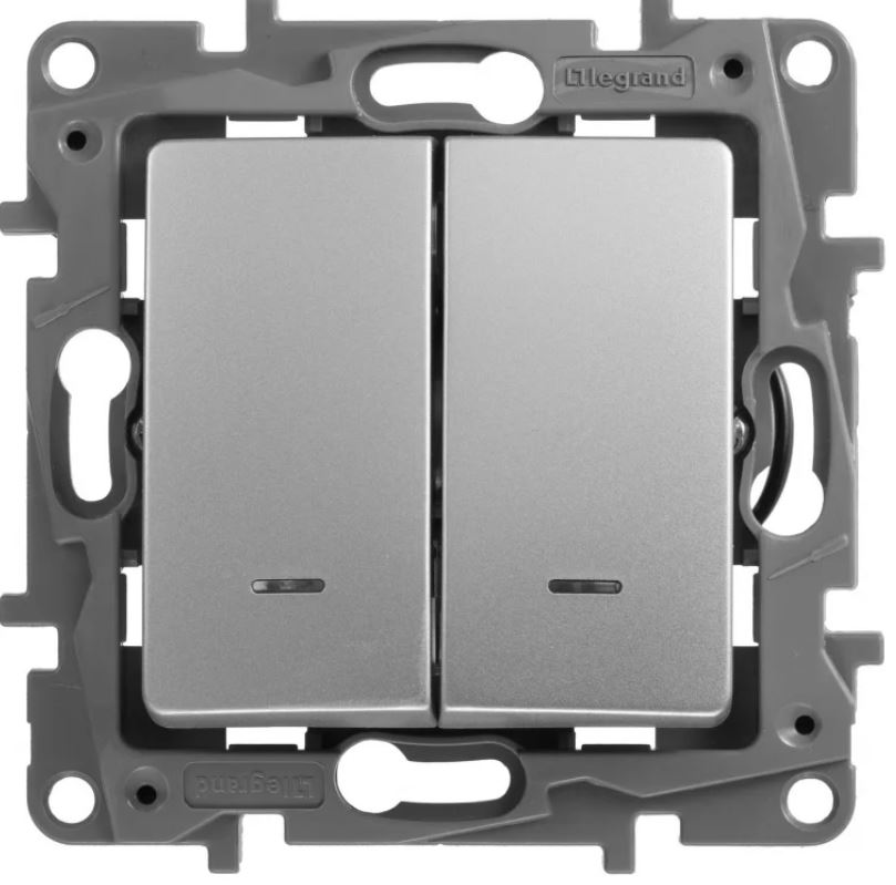 Выключатель двухклавишный Legrand 672404