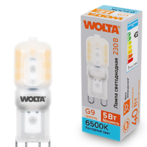 Лампа светодиодная WOLTA WSTD-JCD-5W6KG9-P