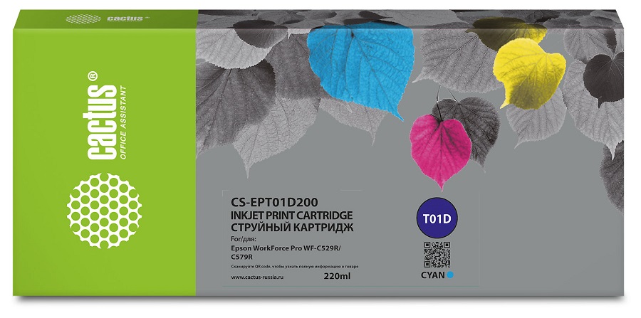 Тонер-картридж Cactus CS-EPT01D200 Голубой