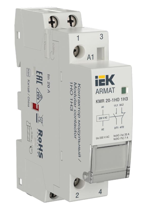 Контактор модульный IEK AR-KMR10-020-11-230