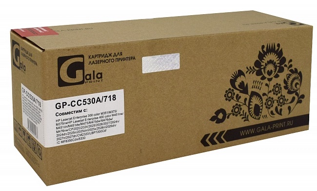 Тонер-картридж GalaPrint CC530A/718 Черный