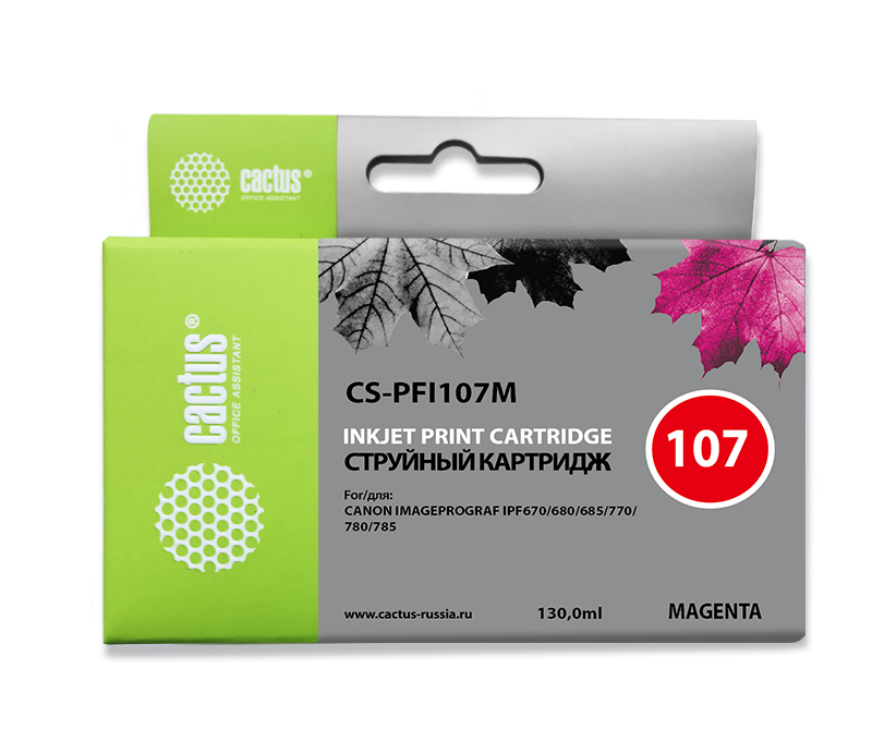 Тонер-картридж Cactus CS-PFI107M Пурпурный