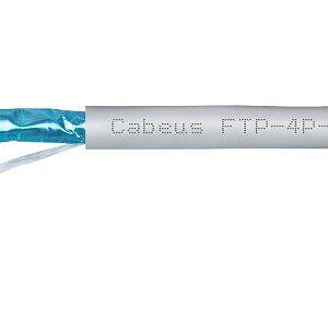 Кабель витая пара F/UTP 5e кат. 4 пары Cabeus FTP-4P-Cat.5e-SOLID-GY