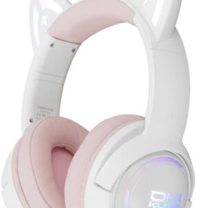 Беспроводные наушники ONIKUMA GT838, Bluetooth, Проводной, Радиоканал, Охватывающие, Белый, Розовый, [ONIKUMA GT838 W/P]