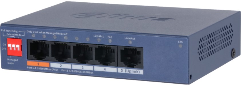 Коммутатор PoE Dahua DH-CS4005-4ET1GT-60