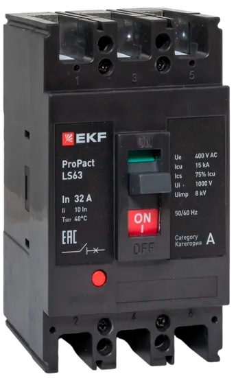 Автоматический выключатель в литом корпусе EKF mccb-63-15-3-32-ls
