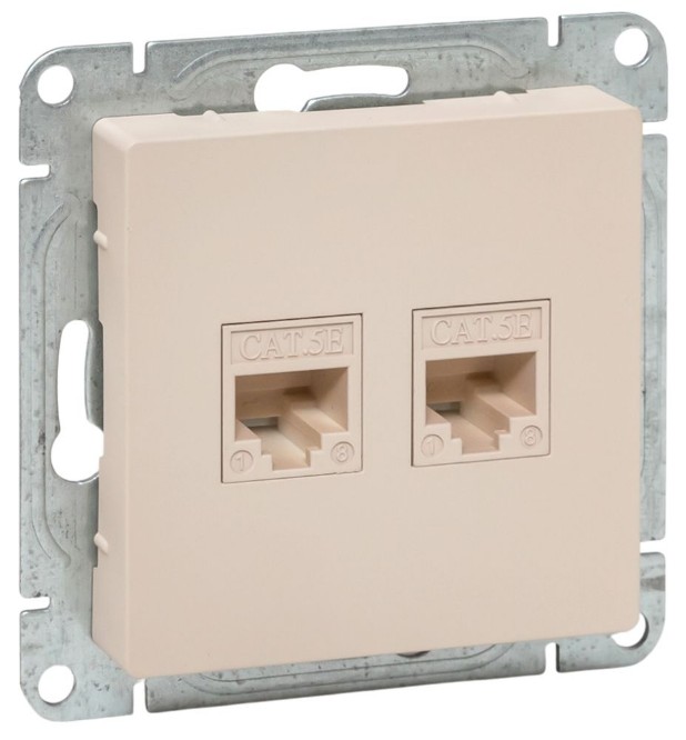 Розетка компьютерная двойная EKF UP1-SOI-2RJ45-5