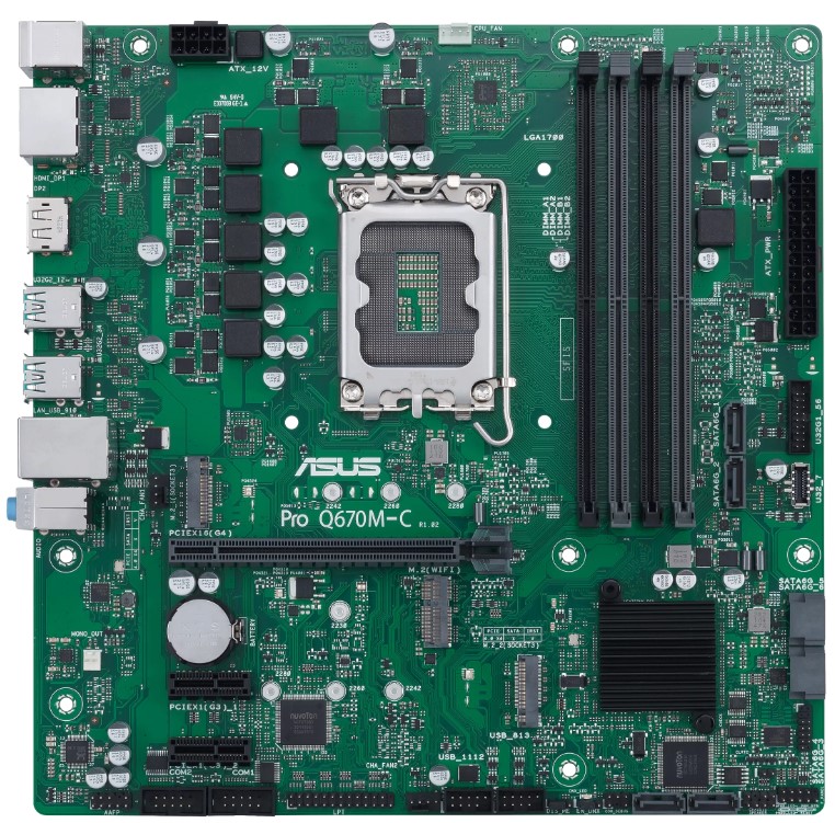 Материнская плата ASUS Pro Q670M-C-CSM, LGA1700, Intel Q670, mATX