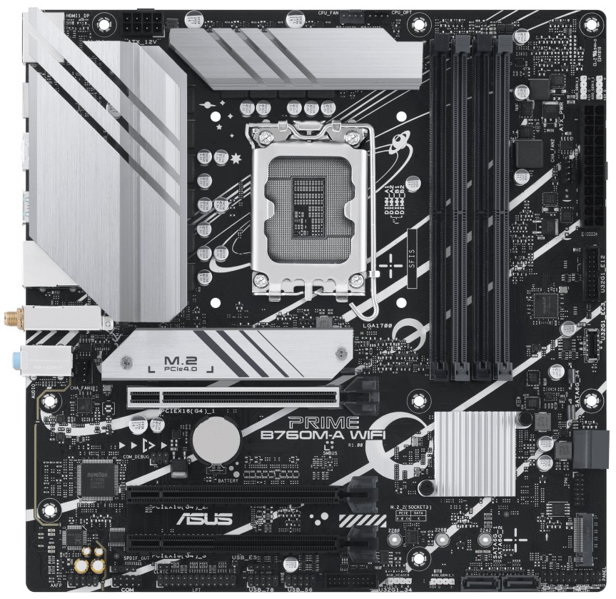 Материнская плата ASUS PRIME B760M-A WIFI, LGA1700, Intel B760, mATX