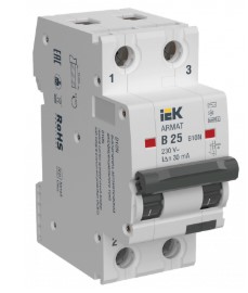 Автомат дифференциальный IEK AR-B10N-2-B025C030