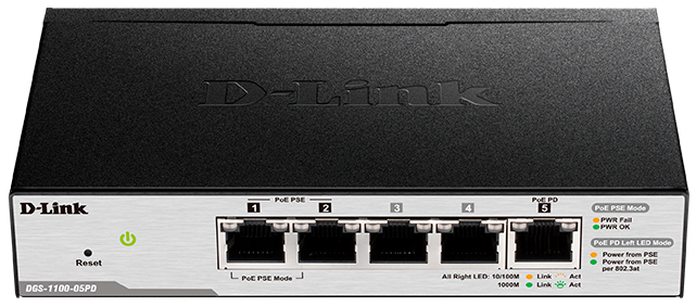 Коммутатор D-link DGS-1100-05PDV2/A1A