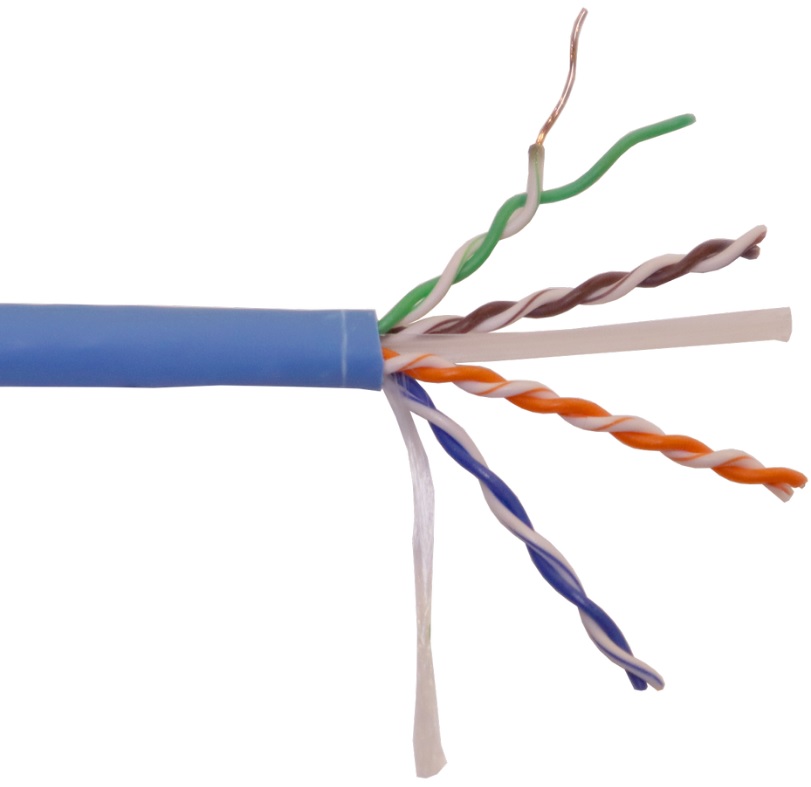 Кабель витая пара U/UTP 6 кат. 4 пары Lanmaster LAN-6EUTP-HFLT-BL